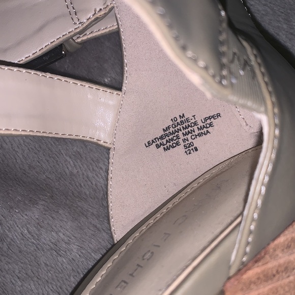 1020 Marc Fisher Gabie-T Leather Stacked Block Heel Sandals AS IS - Picture 6 of 10